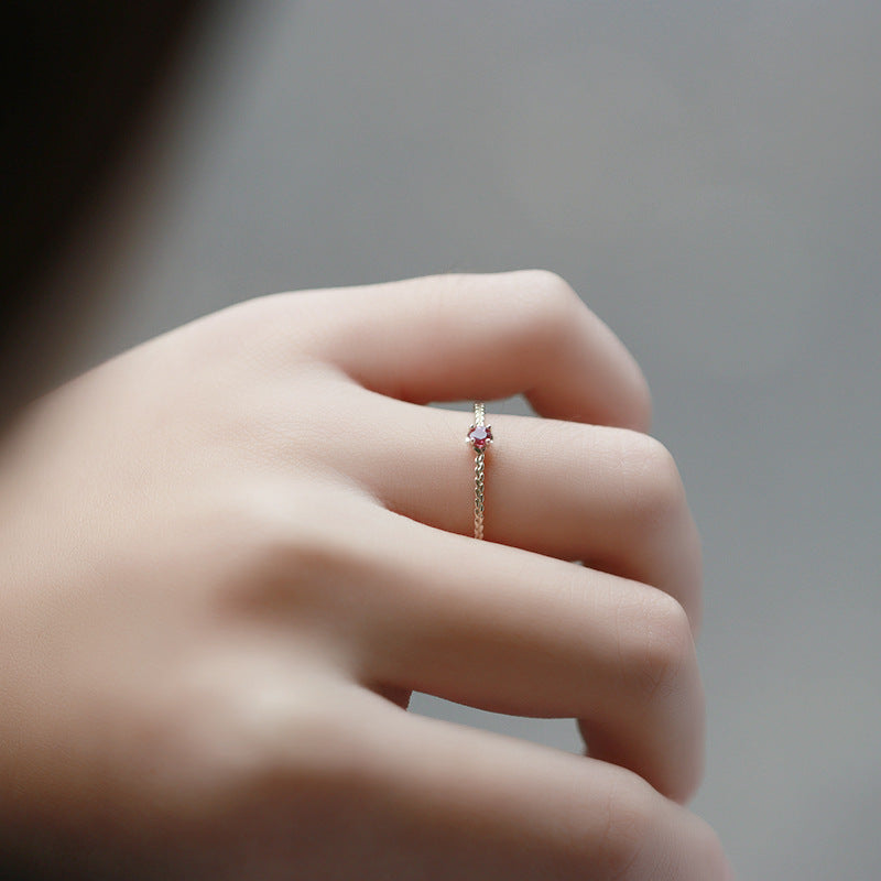 Autumn Harvest Wheat Ear Gem Ring - 9K Gold