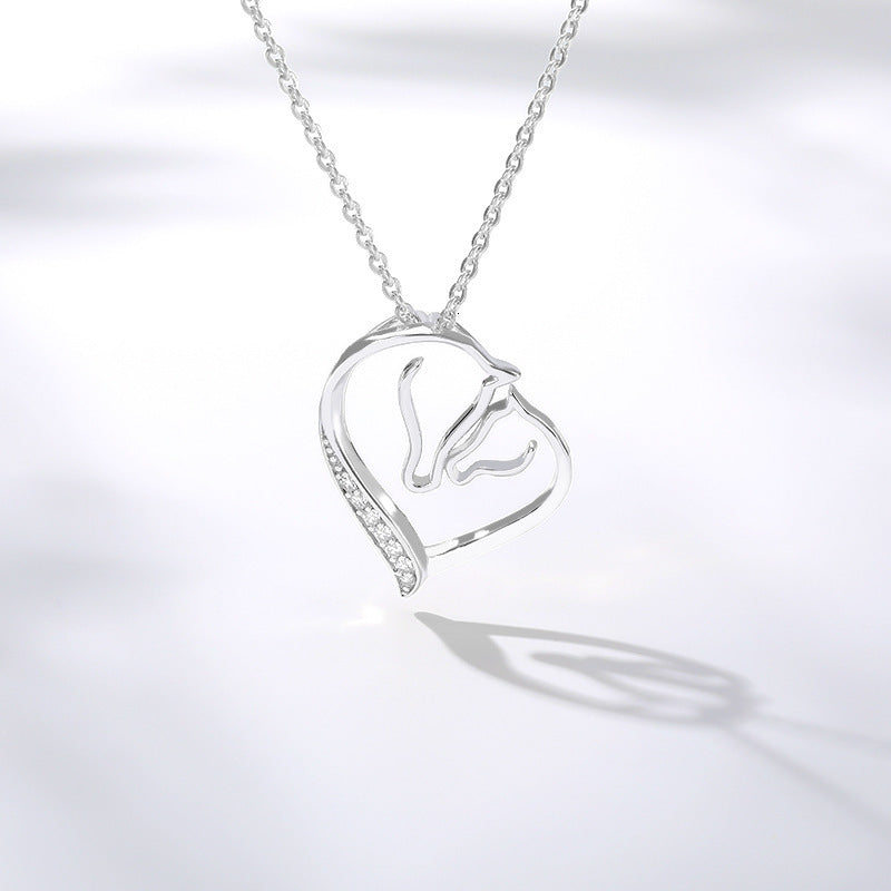 Classic Love Heart Pendant Necklace - 18K Gold Plated
