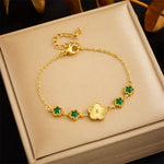 Colorful Flower Five-leaf Flower Shell New All-match Titanium Steel Bracelet